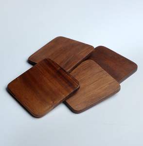 YOUR FOR STURDY MORDEN MULTI <b>WOODEN</b> COASTERS Functional Handmade Craft Drink Bamboo Coasters 6-Pack Set with Holder - Product Image 1