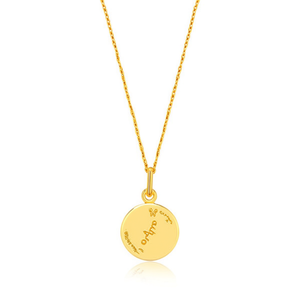 Colgante del zodiaco Aries, collar con dije de acero inoxidable chapado en oro para mujer, estilo clásico, 1,5 cm - Product Image 1