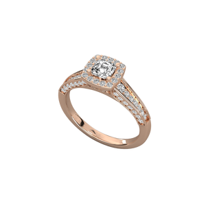 10K Gold Solitaire Ring for Ladies Lab Grown Diamond - Product Image 1