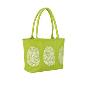 Bolsos y monederos elegantes de yute de diseñador con cierre de cremallera y logotipo personalizado al por mayor en India con cordón de características elegantes - Product Image 5