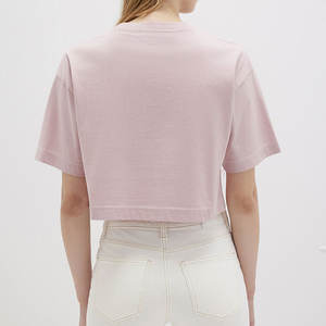 Camiseta corta de alta calidad con logotipo personalizado para mujer, ropa informal, Camiseta corta ajustada de manga corta para mujer - Product Image 2