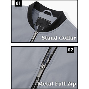 Veste en satin classique pour hommes Style vintage Letterman Baseball gris Bomber pour hommes avec garniture noire vestes à quantité minimale de commande bas - Product Image 4