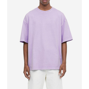 Hombres 100% algodón 240sm Calidad de lujo de gran tamaño Boxy Fit Drop Shoulder Diseño personalizado Cuello redondo en blanco Camiseta de calidad premium - Product Image 6