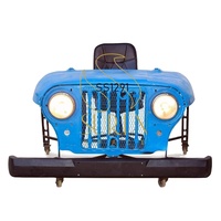 Bureau industriel en métal bleu style Jeep SUREN SPACE, fait main, mobilier moderne pour la maison et le bureau