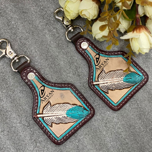 Llaveros de cuero tallados a mano, llaveros de cuero con forma exótica bonita, accesorios de cuero, llaveros bonitos para unisex - Product Image 1