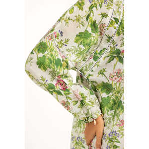 Casual Off-<b>White</b> Jacquard Printed Co-Ord <b>Set</b> for Women XXS-3XL Crepe <b>2</b>-<b>Piece</b> Shorts Outfit Collarless Design for Spring/Summer - Product Image 4