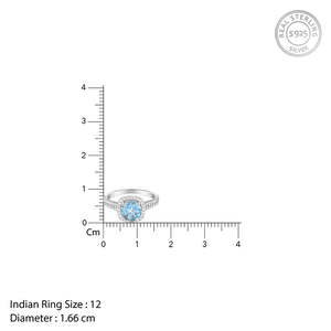 Bague en argent inspirée de la nature Bijoux en argent sterling 925 avec pierre de topaze bleue Bague de mode pour femmes Anniversaire de fiançailles - Product Image 4