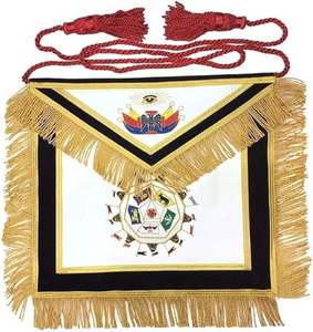 Tablier et collier de loge maçonnique ensemble d'uniformes faits à la main pour une utilisation cérémonielle fournisseur en gros d'usine personnalisée - Product Image 6