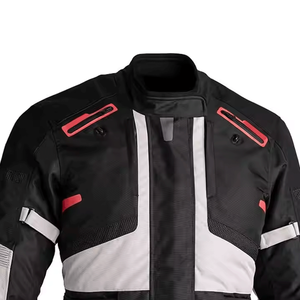 Veste de moto de protection extérieure coupe-vent noire pour hommes vestes en textile coupe-vent pour moto Cordura - Product Image 2