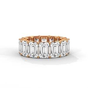 <b>Emerald</b> Shape Eternity <b>Ring</b> Diamond <b>Band</b> - Product Image 5