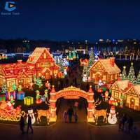 Solution d'éclairage de festival tout-en-un : Affichages de lanternes forestières sur le thème de l'histoire de Noël pour sentiers et attractions touristiques nocturnes
