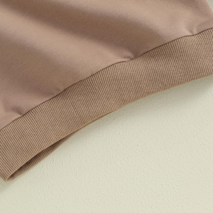 Venta al por mayor 100% algodón niños sudadera con logotipo personalizado cuello redondo invierno pulóver manga larga color sólido para bebés - Product Image 4