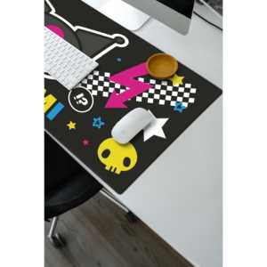 Tapis de bureau Kuromi XL, logo personnalisé imprimé, tapis de souris carré pour clavier, imperméable, chauffant, charge sans fil, tapis de souris de jeu 3 mm RGB - Product Image 4