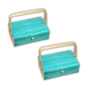 Panier cadeau en bambou rustique panier de fruits avec couvercle et poignées parfait pour les cadeaux d'entreprise décor à la maison artisanat du Viet Nam - Product Image 1