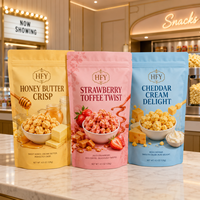 Sacs personnalisés pour l'emballage alimentaire : sachets à fermeture éclair pour cacahuètes et pop-corn, type stand-up