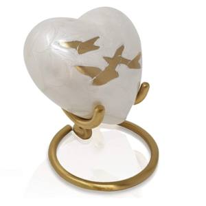 Urnes funéraires en laiton en marbre noir avec support fini nickel - Product Image 5