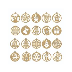 Adornos Navideños de Madera Hechos a Mano, Juego de 3 Campanas Colgantes para Árbol de Navidad, Rojo, Verde y Naranja - Product Image 6