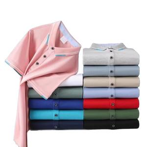 High Quality Custom <b>Men's</b> Short Sleeve for Polo <b>Shirt</b> Wholesale ODM Supply Eco-Friendly Knitted Fabric Solid Pattern - Product Image 2