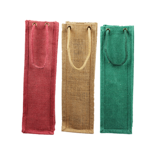2024 nuevo diseño yute bolsa de vino bolsa de botella logotipo personalizado impreso yute bolsas de vino proveedor - Product Image 6