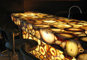 Agate Pierre Naturelle de Table Surface Solide Pierre Artificielle pour Bar Restaurant Hôtel Utilisation Haute Qualité Gris Poli - Product Image 5