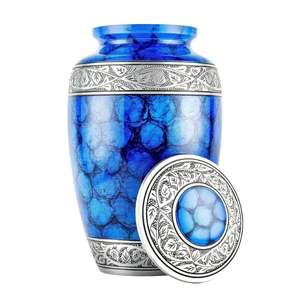 Urna de cremación de latón con ficha pequeña, recuerdo de cenizas de humanos conmemorativos con acabado verde, urnas de cremación grandes y tarro, suministros funerarios - Product Image 3