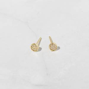 Pendientes de Plata de Ley 925 con Circonita Cúbica en Forma de Círculo, Chapados en Oro, para Bodas y Fiestas de Ramadán - Product Image 3