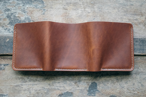 Cartera corta de tres pliegues hecha a mano de cuero genuino Vintage Crazy Horse, organizador antirrobo seguro RFID para hombre, - Product Image 5