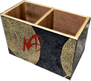 Cubiertos de conteo de esmalte de estilo clásico de dos secciones, cubiertos de madera con acabado brillante de impresión Digital para mesa de cocina, uso en el hogar - Product Image 1