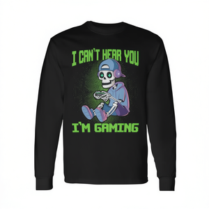 Camiseta de Manga Larga con Gráfico de Esqueleto Gamer, Ropa Promocional con Temática de Videojuegos - Product Image 2