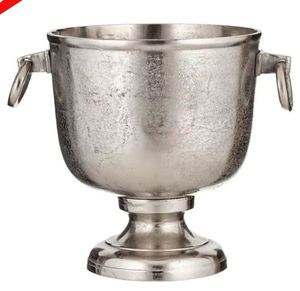 New Handmade Silver finished <b>Metal</b> Round Shape Wine Chiller For Barware And Party - Product Image 5