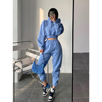 Ensemble survêtement personnalisé pour femme, sweat-shirt à capuche oversize et pantalon de jogging, ensemble de survêtement uni, pantalon de jogging et survêtement à épaules tombantes