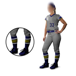 Impresión de logotipo personalizado de la más alta calidad en gris con color borroso Producto transpirable Ropa unisex Uniforme de Softbol - Product Image 6