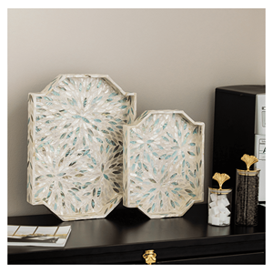 Plats et assiettes en nacre, assiettes en coquille de nacre faites à la main pour la présentation des repas, boutique de détail et décoration, Vietnam - Product Image 1