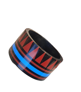 2026 Geometric Pattern Ceramic Resin Bangle <b>Bracelet</b> Ethnic Blue <b>Red</b> Black Fancy Style Handmade Unisex Jewelry Designer - Product Image 5