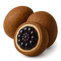 Moras Congeladas Saladas Cubiertas de Chocolate, Vaso de 150gr, Chocolate con Leche Vegano 100% Natural, Caja de Snacks Saludables, Cadena de Frío