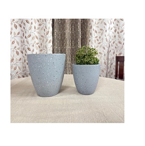 Pots en terre cuite carrés de qualité supérieure faits à la main avec des soucoupes Plantes de jardin et succulentes Pot de fleurs - Product Image 1