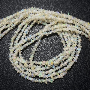 Perles Heishi en opale éthiopienne blanche, percées au centre, en gros, forme irrégulière, ASP GEMS, 4-6 mm, brin de 34 pouces - Product Image 3