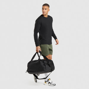 Camiseta de entrenamiento de cuello redondo en blanco personalizada, ropa activa, camiseta de manga larga ajustada para gimnasio, camisetas para hombres - Product Image 6