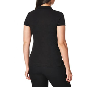 Logo brodé personnalisé pour polos pour femmes 100% coton polyester respirant tricoté armure OEM entretenu t-shirts unis - Product Image 2
