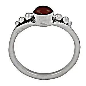 Women's Trendy 925 Silver Garnet <b>Ring</b> Natural Gemstone Jewelry with Claw Inlay Geometric Style Religious Design Gift for <b>Kids</b> - Product Image 1
