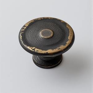 Pomo de puerta negro de forma irregular elegante con acabado de estilo antiguo artesanal Diseñado para interiores decorativos - Product Image 2