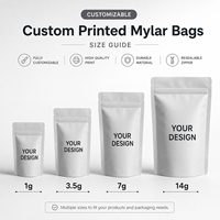 Sacs Mylar personnalisés à impression numérique, refermables avec fermeture éclair, anti-odeur, formats 1g, 3.5g, 7g, 14g