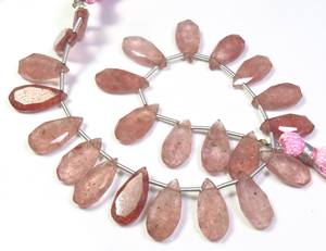 Cuentas de Cuarzo Rosa Facetadas, Corte Alemán, 15x7.5mm, 23 Piezas, Hilo de 8 Pulgadas, Cuentas de Cuarzo Rosa en Forma de Pera - Product Image 5