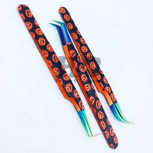 ชุดแหนบขนตาฮาโลวีนใหม่ชุดปากคีบขนตาแบบแยก90องศาได้รับการทดสอบอย่างยั่งยืนโลโก้ขนมิงค์ - Product Image 2