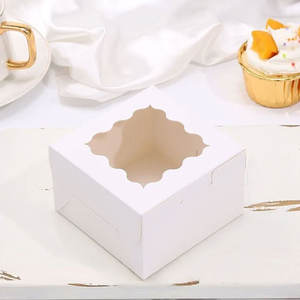Caja de papel Kraft para pastel con ventana, cajas de embalaje para magdalenas y galletas, suministros para fiestas de cumpleaños y bodas, accesorios para hornear - Product Image 2