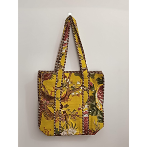 กระเป๋าสะพายไหล่ลายควิลท์ผ้าฝ้ายสำหรับผู้หญิง, กระเป๋าสะพายไหล่สไตล์โบฮีเมียนลายควิลท์ - Product Image 3