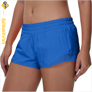 Samavia กางเกงขาสั้นสำหรับวิ่งของผู้หญิง, กางเกงออกกำลังกายเอวสูงระบายอากาศได้ดีน้ำหนักเบาตลาดยุโรป - Product Image 5