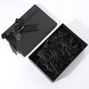 Luxe Zwart Kleur Karton Opvouwbare Eco-Vriendelijke Sieraden Cadeau Cajas De Carton Thank Gift Bag