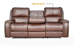 Royaloak New York, moderno sillón reclinable de cuero sintético de lujo de 3 plazas con bandeja desplegable para sala de estar o centro comercial/Villa Comfort - Product Image 6