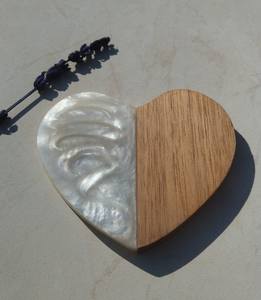 Dessous de verre élégants en bois d'acacia et en résine, sous-verres ronds pour le salon, le bar et le café - Product Image 5